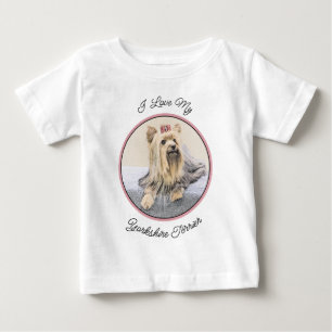 ヨークシャー絵画テリアの – かわいいオリジナルドッグアート ベビーTシャツ
