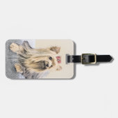 ヨークシャー絵画テリアの – かわいいオリジナルドッグアート ラゲッジタグ (正面横)