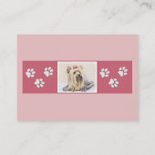 ヨークシャー絵画テリアの – かわいいオリジナルドッグアート 名刺 (裏面)