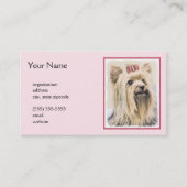 ヨークシャー絵画テリアの – かわいいオリジナルドッグアート 名刺 (正面)