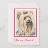 ヨークシャー絵画テリアの – かわいいオリジナルドッグアート 招待状 (正面)