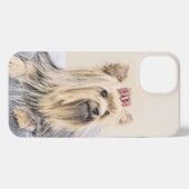 ヨークシャー絵画テリアの – かわいいオリジナルドッグアート iPhoneケース (裏面横)