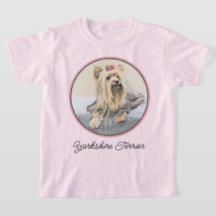 ヨークシャー絵画テリアの – かわいいオリジナルドッグアート Tシャツ