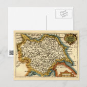 ヨークシャー郡イングランド古古古古古美術館地図 ポストカード (正面/裏面)