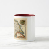 ヨークシャー郡イングランド古古古古古美術館地図 マグカップ (中央)