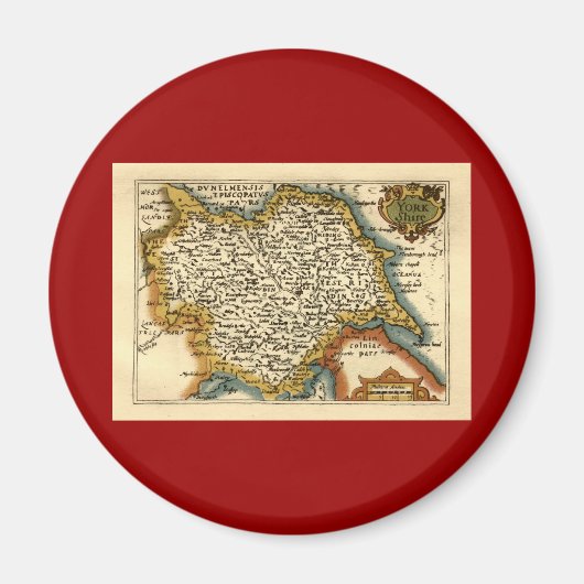 ヨークシャー郡イングランド古古古古古美術館地図 マグネット (正面)