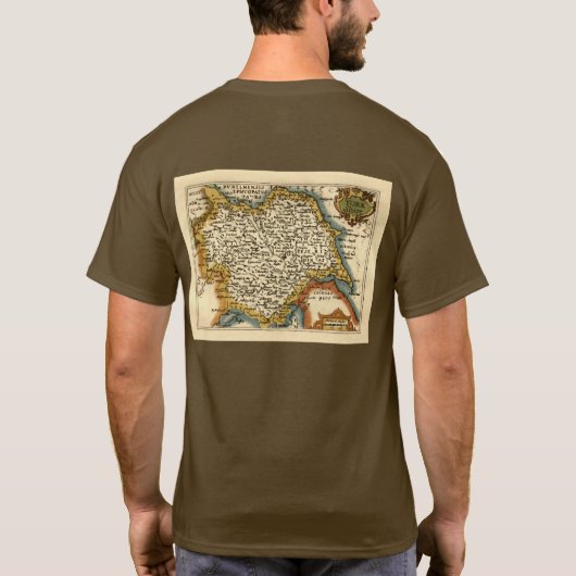 ヨークシャー郡イングランド古古古古古美術館地図 Tシャツ (裏面)