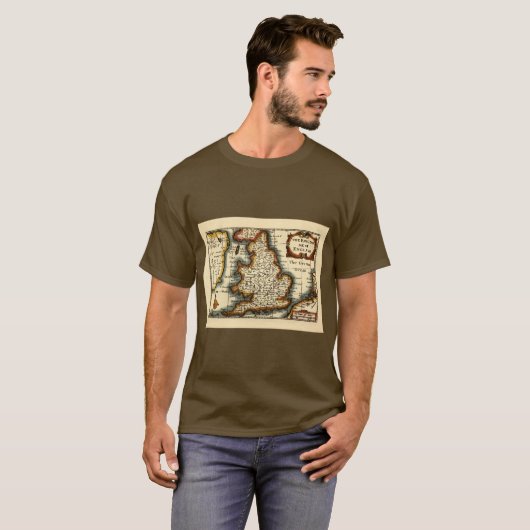 ヨークシャー郡イングランド古古古古古美術館地図 Tシャツ (正面フル)