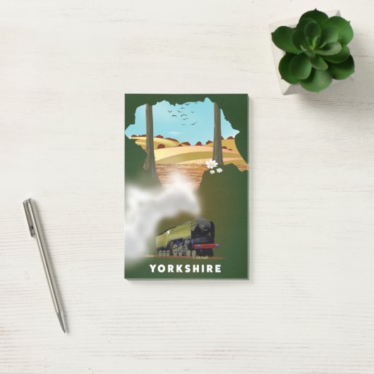 ヨークシャー鉄道地図の旅行プリント ポストイット (オフィス)