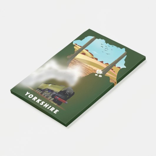 ヨークシャー鉄道地図の旅行プリント ポストイット (アングル)