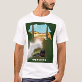 ヨークシャー鉄道地図の旅行プリント Tシャツ (正面)