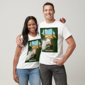ヨークシャー鉄道地図の旅行プリント Tシャツ (ユニセックス)