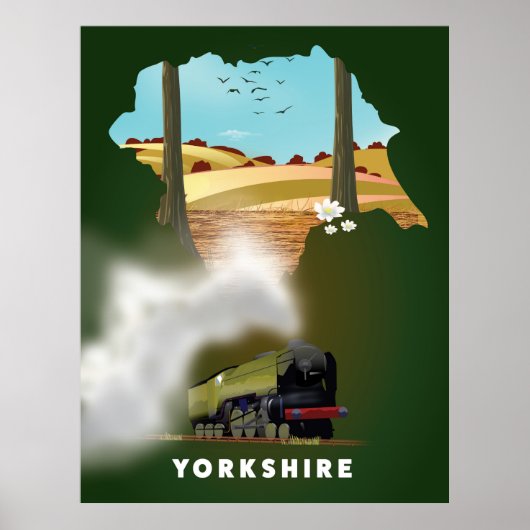 ヨークシャー鉄道地図 旅行の印刷物 ポスター (正面)