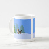 ヨークシャー飾テリアのクリスマスツリー コーヒーマグカップ (正面左)