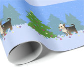 ヨークシャー飾テリアのクリスマスツリー ラッピングペーパー (ロールコーナー)