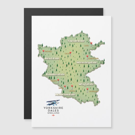 ヨークシャー・ダレス・イングランドの地図 (正面/裏面)