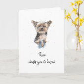 ヨークシャー・テカスタマイズリアヨークシャーテリアの母の日 カード (黄色い花)