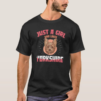 ヨークシャー・テリアが大好きな女の子 犬の飼い主 Tシャツ