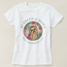 ヨークシャー・テリアのドッググルーミングサロンTシャツ Tシャツ