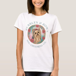 ヨークシャー・テリアのドッググルーミングサロンTシャツ Tシャツ