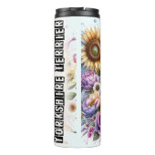 ヨークシャー・テリアのヒマワリと花 タンブラー (裏面)