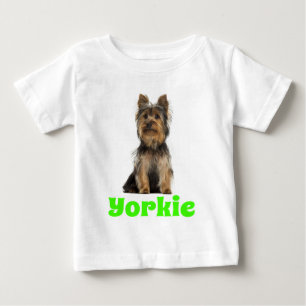 ヨークシャー・テリアの子犬Tシャツ ベビーTシャツ