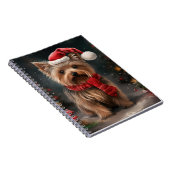 ヨークシャー・テリアの犬と雪のクリスマス ノートブック (右側)