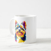 ヨークシャー・テリアの肖像画イラスト コーヒーマグカップ (正面左)
