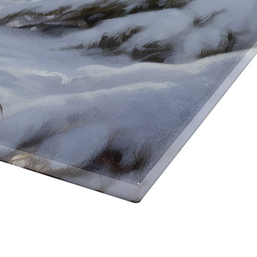 ヨークシャー・テリアは雪のクリスマスを許した カッティングボード (角)