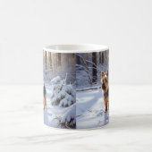 ヨークシャー・テリアは雪のクリスマスを許した コーヒーマグカップ (中央)