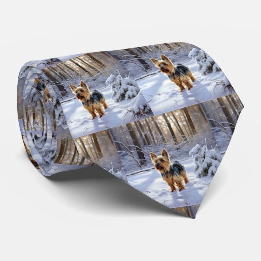 ヨークシャー・テリアは雪のクリスマスを許した ネクタイ (ロール)