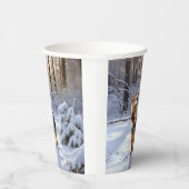 ヨークシャー・テリアは雪のクリスマスを許した 紙コップ (右)