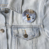 ヨークシャー・テリアは雪のクリスマスを許した 缶バッジ (インサイチュ)