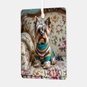 ヨークシャー・テリアパーソナライズされた・クリスマス メタルオーナメント (正面左)