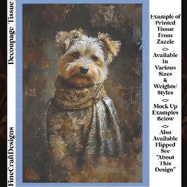 ヨークシャー・テリア油彩画デカップ右162 薄葉紙