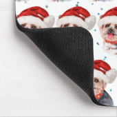 ヨークシャー・テリア犬がクリスマス・スターを育てる マウスパッド (コーナー)