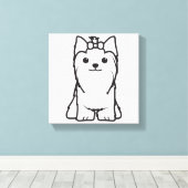 ヨークシャー・テリア犬の漫画 キャンバスプリント (インサイチュ (ウッドフロア))