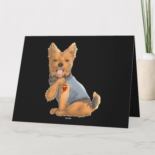 ヨークシャー・テリア私はママ愛タトゥードッグシャツヨーク カード (裏面)