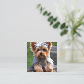 ヨークシャー・テリア、または「ヨークシャーテリア」はAffecである スクエア名刺 (スタンド正面)