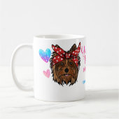 ヨークシャー・テリア・ママ可愛い母の日犬の恋人 コーヒーマグカップ (左)