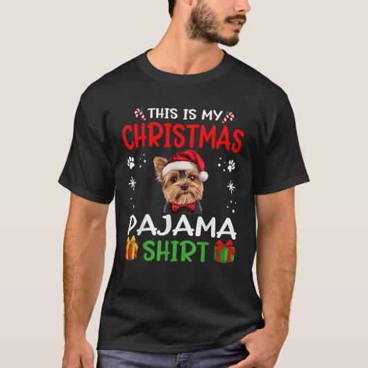 ヨークシャー・テリア ヨーキーの犬のナイトガウン パジャマ Tシャツ (正面)