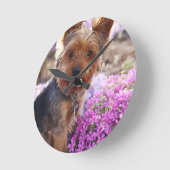 ヨークシャー・テリア ラウンド壁時計 (傾斜)