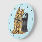 ヨークシャー・テリア ラージ壁時計 (傾斜)