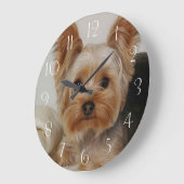 ヨークシャー·テリア ラージ壁時計 (傾斜)