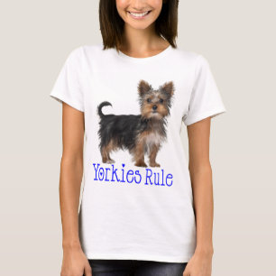 ヨークシャー·テリア·ワンピー·ドッグ·ヨークシャーテリアが女性を支 Tシャツ