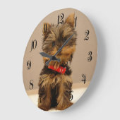 ヨークシャー·テリア·ワンピー·ドッグ ラージ壁時計 (傾斜)