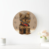 ヨークシャー·テリア·ワンピー·ドッグ ラージ壁時計 (ホーム)