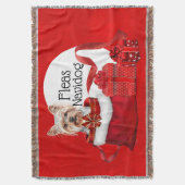 ヨークシャー·テリー·サンタの贈り物はナビドッグおもしろいだ スローブランケット (正面縦)