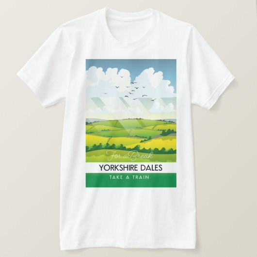 ヨークシャー・デイルズ旅行ポスター Tシャツ (デザイン正面)