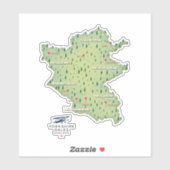 ヨークシャー・デイルズ イングランド地図 シール (シート)